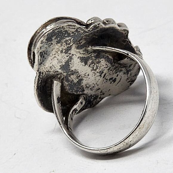 Vintage Sterling Silver Genuine Turquoise Native American Ring - Picture 2 of 5